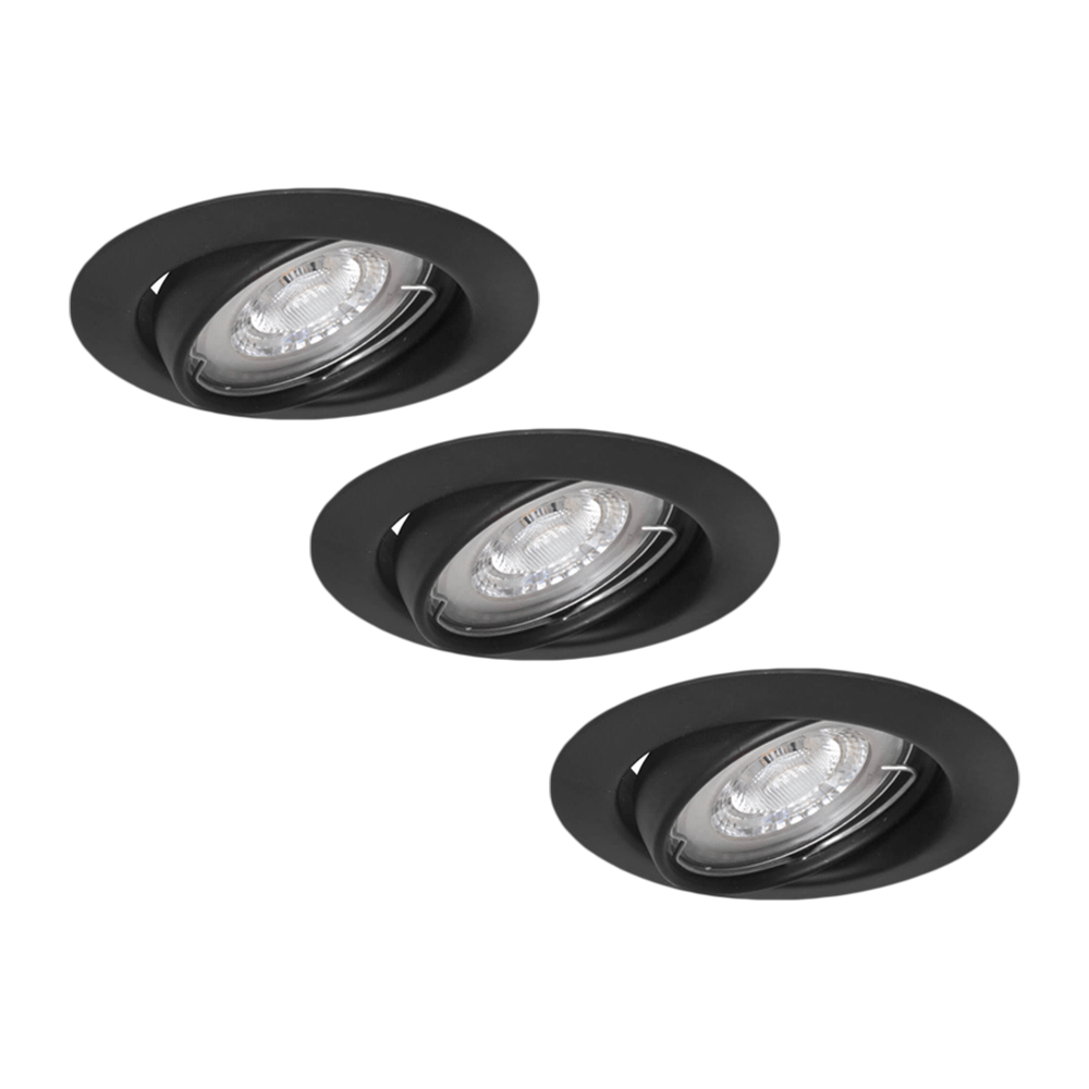 LED Spotjes Damian - Set van 3 stuks - Dimbaar - Mat zwart - Outledtl.nl